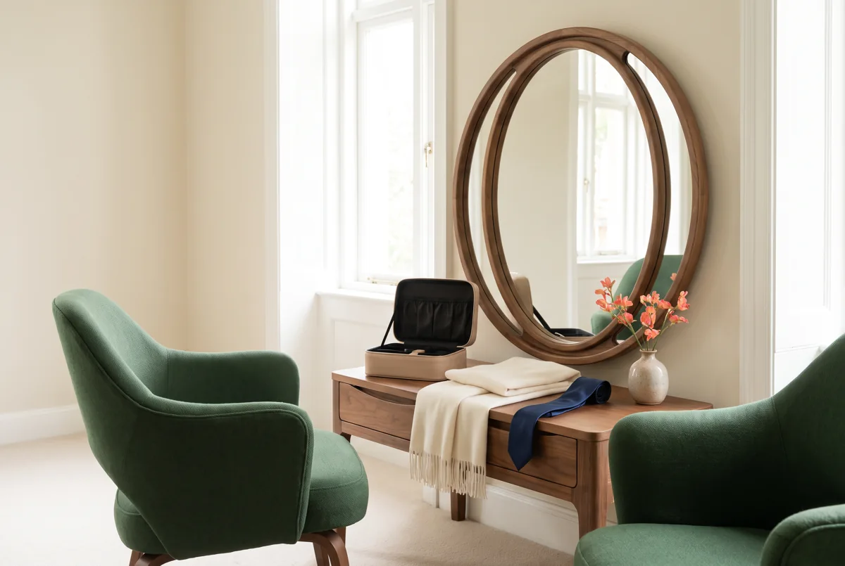 bridal makeup artist Kowloon — Hong Kong planning illustration: comfortable seats, mirror and family preparation accessories