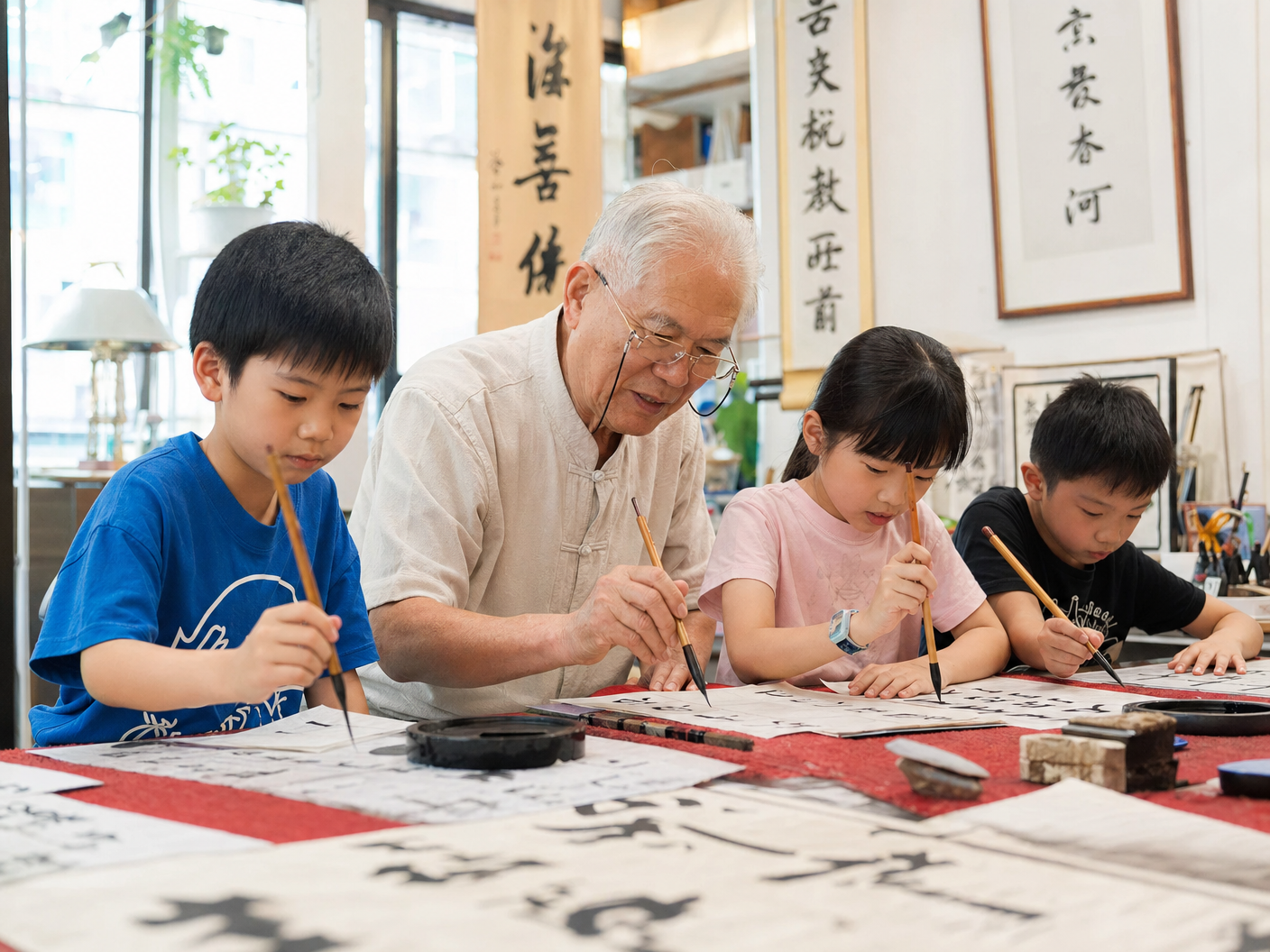 chinese culture workshop hong kong — classroom moment with chinese calligraphy hk in Hong Kong | FlintHub Academy