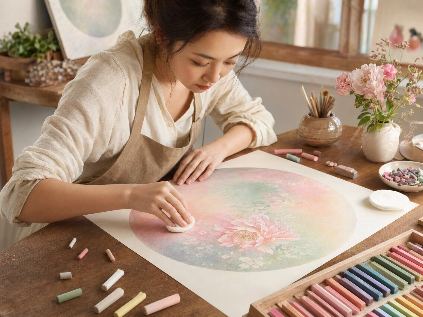 花藝工作坊 到校教學場景｜聖誕花環工作坊 教育合作案例