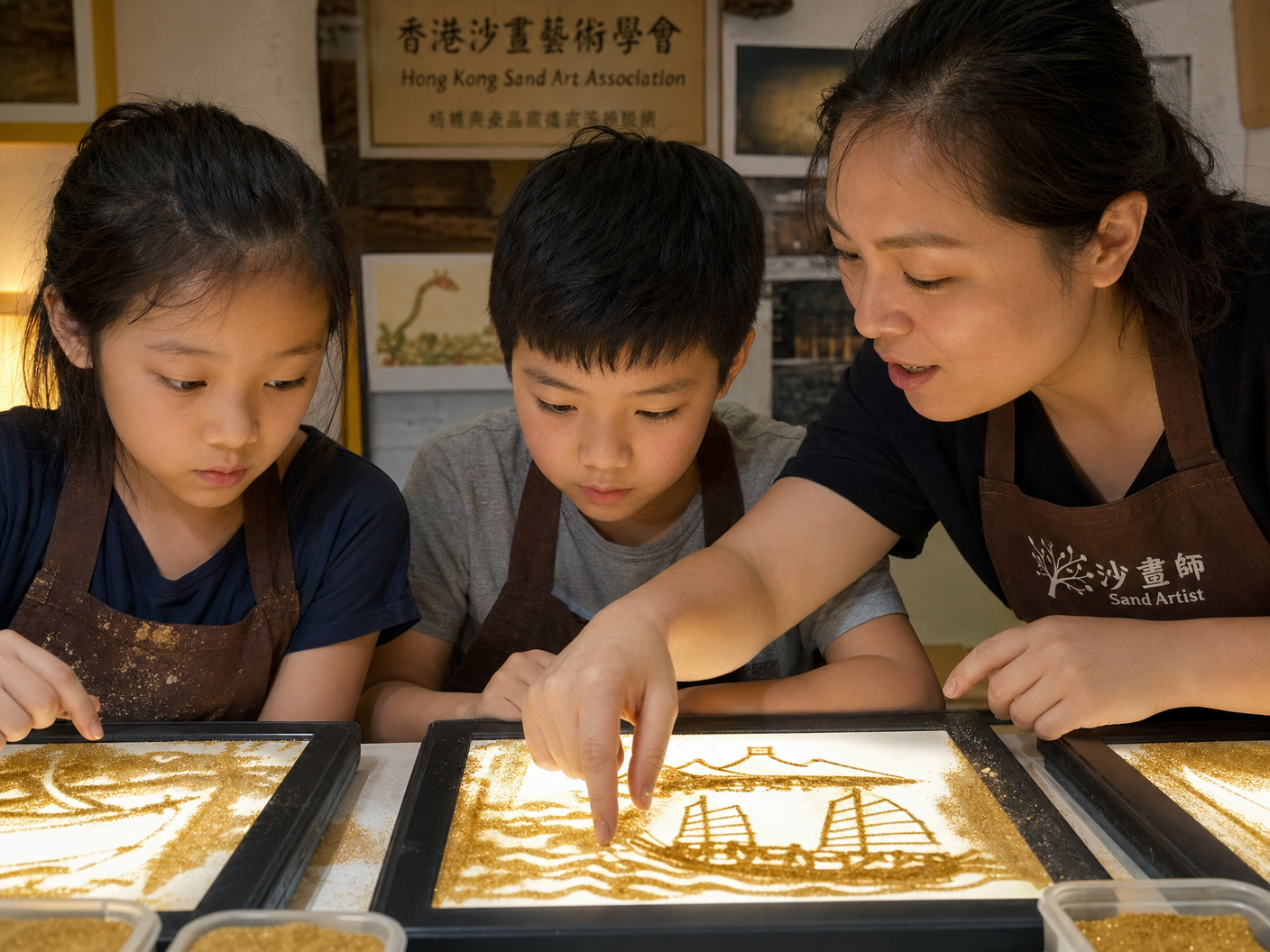 幼兒畫畫班 學員完成作品｜結合 幼兒沙畫 與 幼兒跳舞班 主題